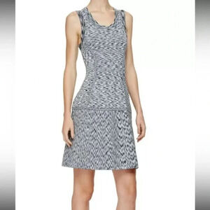 Lela Rose black ivory knit midi dress